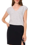 Halogenr Halogen(r) Sequin V-neck Sleeveless Sweater In Silver Heather Grey