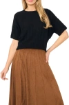 Halogenr Halogen(r) Short Dolman Sleeve Sweater In Rich Black