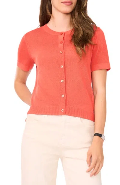 Halogenr Halogen(r) Short Sleeve Button-up Sweater