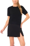 Halogenr Halogen(r) Short Sleeve Crewneck Sweater In Black