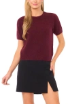 Halogenr Halogen(r) Short Sleeve Crewneck Sweater In Burgundy