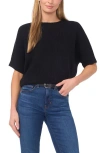 Halogenr Halogen(r) Short Sleeve Sweater In Black