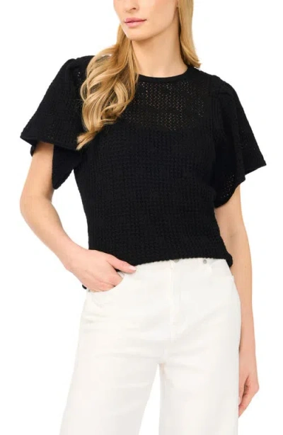 Halogenr Halogen(r) Short Sleeve Sweater In Black