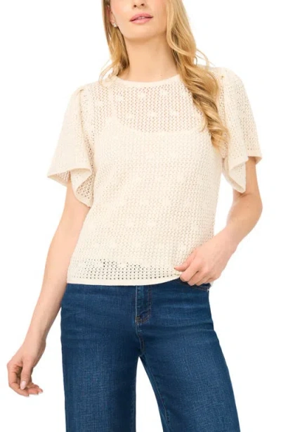 Halogenr Halogen(r) Short Sleeve Sweater In Neutral