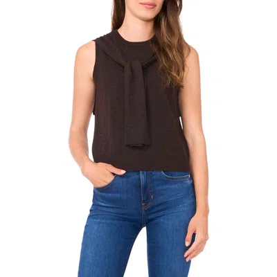 Halogenr Halogen(r) Shoulder Wrap Detail Sleeveless Sweater In Brown