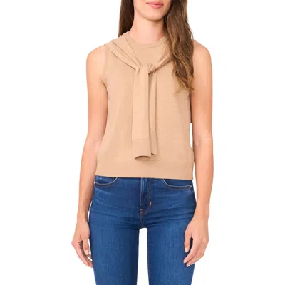 Halogenr Halogen(r) Shoulder Wrap Detail Sleeveless Sweater In Brown