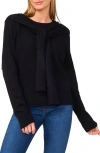 Halogenr Halogen(r) Shoulder Wrap Detail Sweater In Black