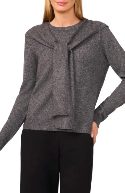 Halogenr Halogen(r) Shoulder Wrap Detail Sweater In Gray