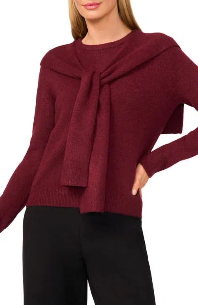 Halogenr Halogen(r) Shoulder Wrap Detail Sweater In Red
