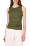 Halogenr Halogen(r) Side Ruched Tank In Olive Moss Green