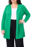 Halogenr Halogen(r) Side Slit Linen Blend Cardigan In Vivid Green