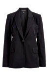 Halogenr Halogen(r) Single Button Relaxed Blazer In Rich Black