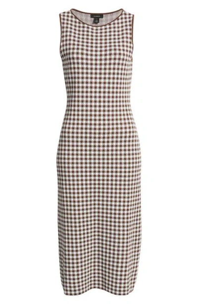Halogenr Halogen(r) Sleeveless Boat Neck Midi Dress In Chocolate Fudge