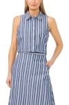 Halogenr Halogen(r) Sleeveless Button Down Shirt In Blue