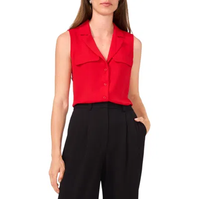 Halogenr Halogen(r) Sleeveless Button-up Top In Ultra Red