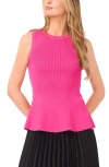Halogenr Halogen(r) Sleeveless Peplum Rib Top In Multi