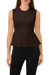 Halogenr Halogen(r) Sleeveless Peplum Sweater In Deep Mahogany Brown