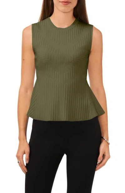 Halogenr Halogen(r) Sleeveless Peplum Sweater In Olive Moss Green