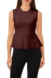 Halogenr Halogen(r) Sleeveless Peplum Sweater In Spiced Apple Beige