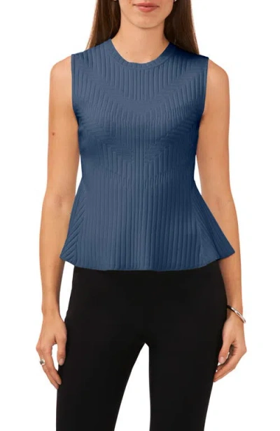 Halogenr Halogen(r) Sleeveless Peplum Sweater In Swift Seas Blue