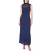 Halogenr Halogen(r) Sleeveless Plissé Mesh Maxi Dress In Classic Navy