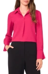 Halogenr Halogen(r) Split Cuff Button-up Top In Red