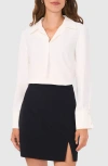 Halogenr Halogen(r) Split Cuff Button-up Top In White