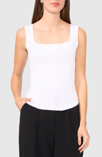 Halogenr Halogen(r) Square Neck Corset Sweater Tank In Bright White