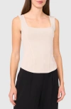 Halogenr Halogen(r) Square Neck Corset Sweater Tank In Flaxen Taupe