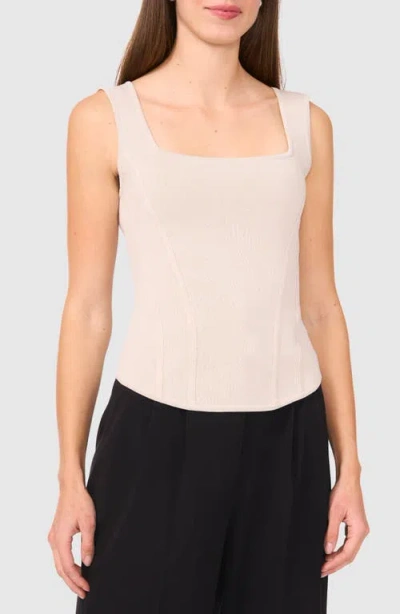 Halogenr Halogen(r) Square Neck Corset Sweater Tank In Flaxen Taupe