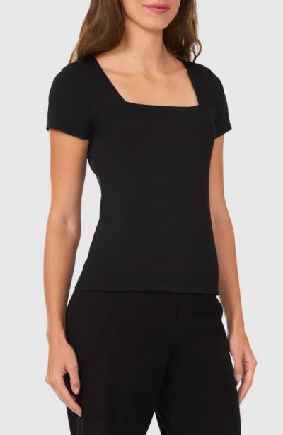 Halogenr Halogen(r) Square Neck Jersey Top In Rich Black