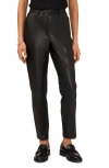 Halogenr Halogen(r) Straight Leg Faux Leather Trousers In Black