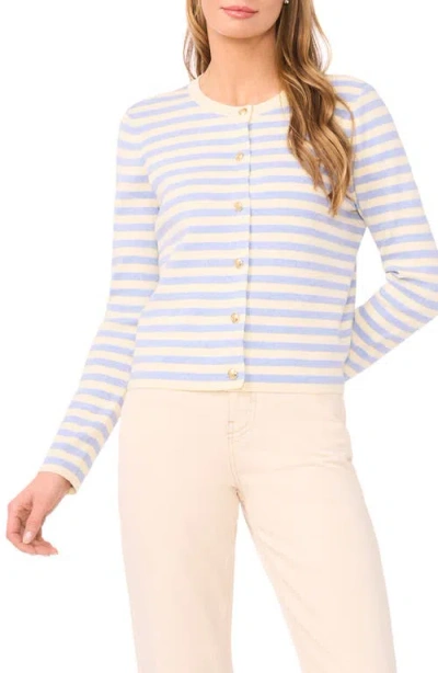 Halogenr Halogen(r) Stripe Crewneck Cardigan In Blue