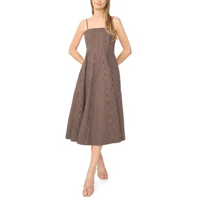 Halogenr Halogen(r) Stripe Fit & Flare Sundress In Brown