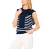 Halogenr Halogen(r) Stripe Front Tie Sleeveless Sweater In Black