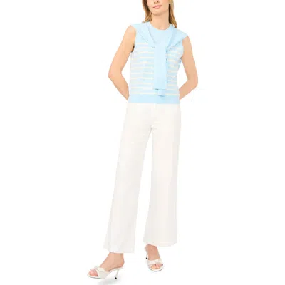 Halogenr Halogen(r) Stripe Front Tie Sleeveless Sweater In Blue