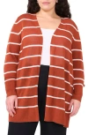 Halogenr Halogen(r) Stripe Longline Cardigan In Baked Clay
