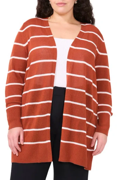 Halogenr Halogen(r) Stripe Longline Cardigan In Baked Clay