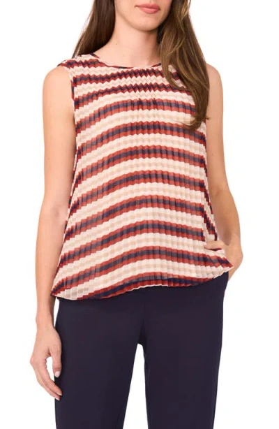 Halogenr Halogen(r) Stripe Pleated Sleeveless Top