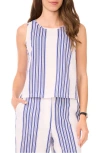 Halogenr Halogen(r) Stripe Sleeveless Linen Blend Shell