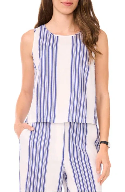 Halogenr Halogen(r) Stripe Sleeveless Linen Blend Shell