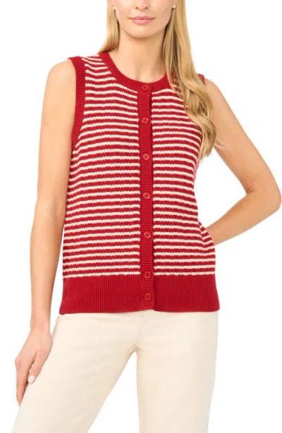 Halogenr Halogen(r) Stripe Sweater Vest In Red