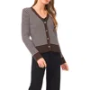 Halogenr Halogen(r) Stripe V-neck Cardigan In Brown