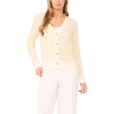 Halogenr Halogen(r) Stripe V-neck Cardigan In Purple