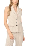 Halogenr Halogen(r) Tailored Pinstriped Vest In Stone