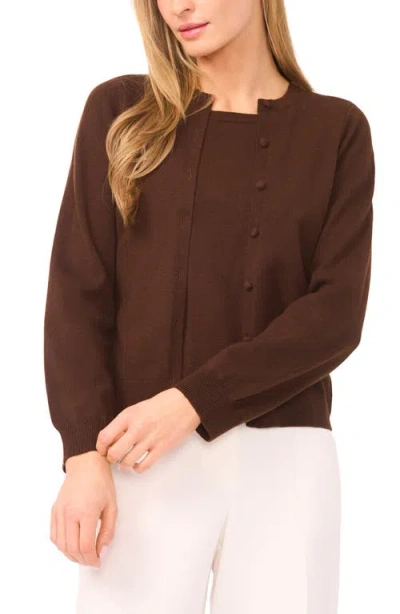 Halogenr Halogen(r) Tank & Cardigan Set In Brown