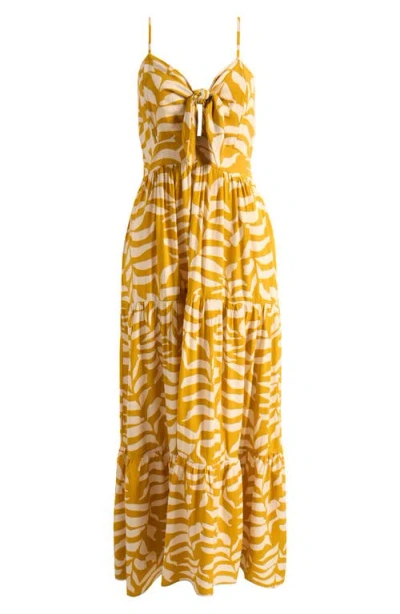 Halogenr Halogen(r) Tie Front Tiered Maxi Dress