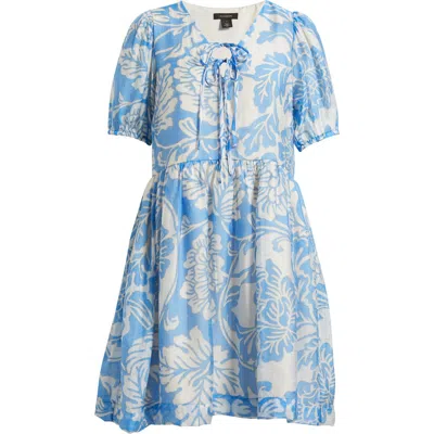 Halogenr Halogen(r) Tie Neck Minidress In Multi