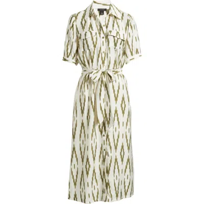 Halogenr Halogen(r) Tie Waist Shirtdress In Green
