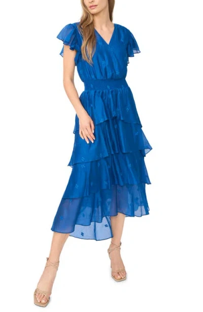 Halogenr Halogen(r) Tiered Midi Dress In Blueberry